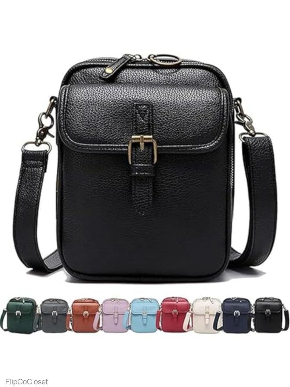 Faux Leather Crossbody Bag Anti-Theft Messenger Large Capacity Card Slots